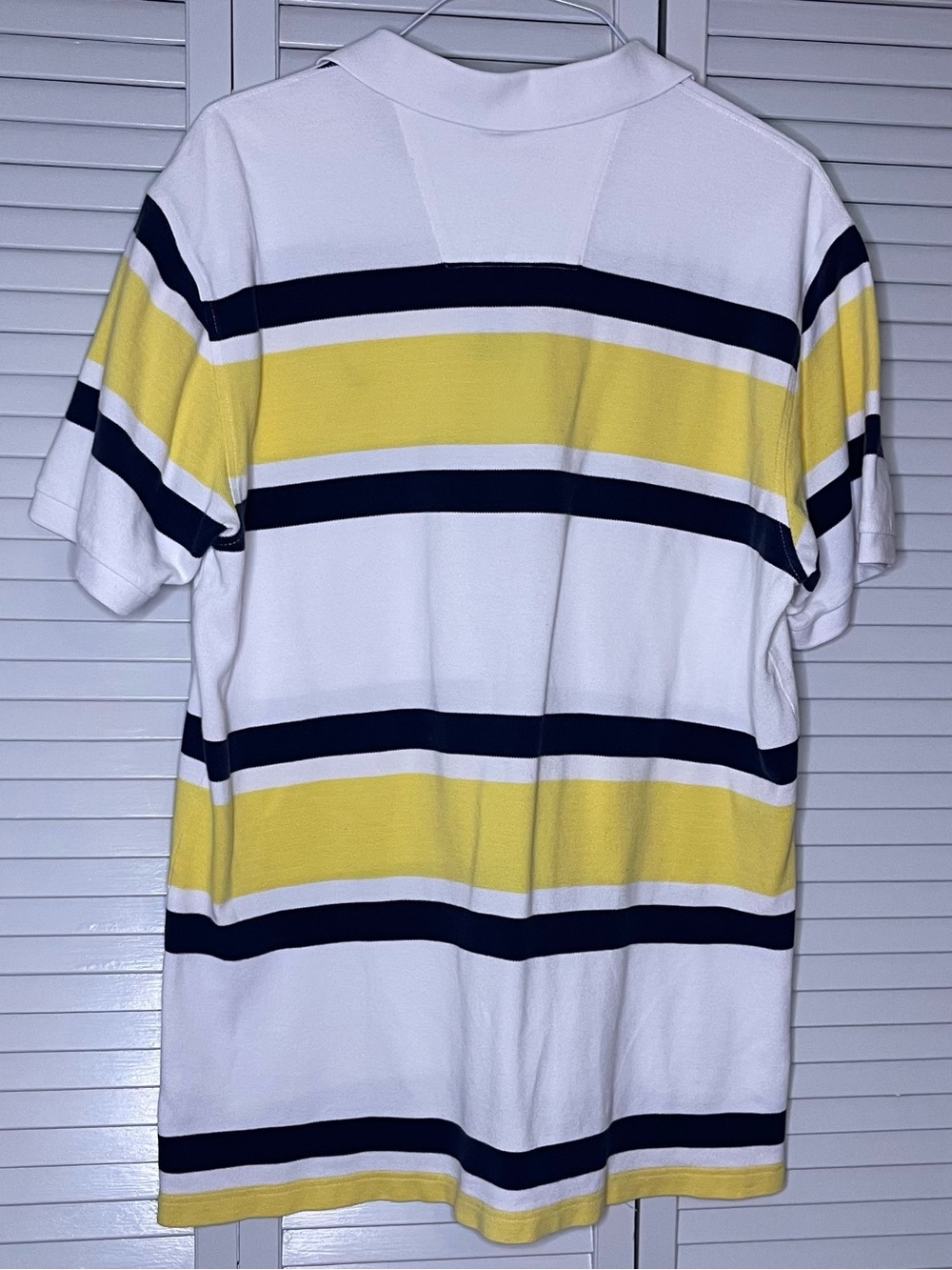 Nautica Men’s Yellow & Navy Striped Polo Shirt - Picture 2 of 3